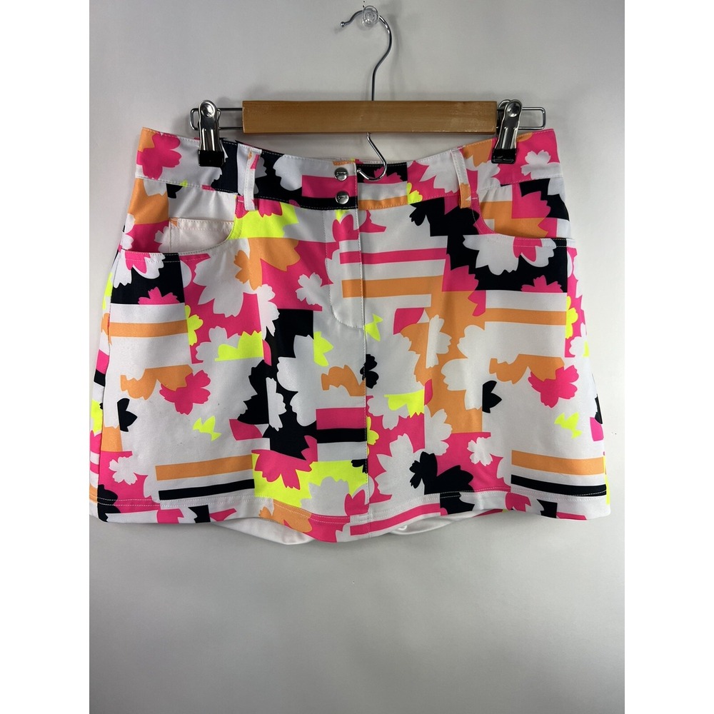 Slazenger Golf Skort Women's Sz 6 Multi-Colored Belted Pockets